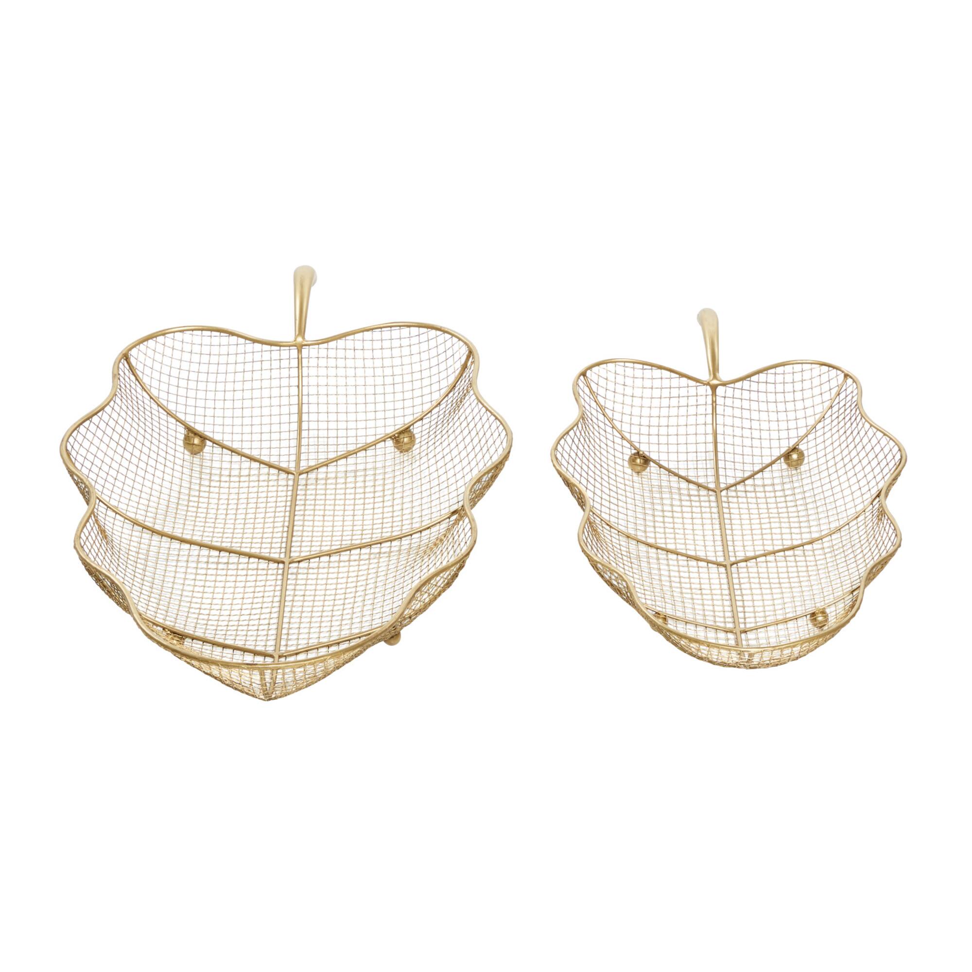 Set of 2" Gold Metal Traditional Tray 23", 19"